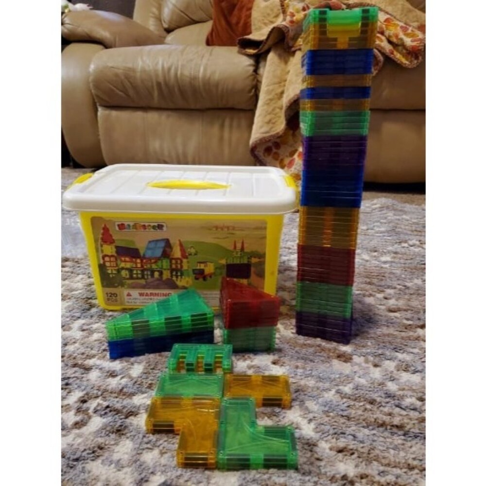 120 PCS Magnetic Blocks, Magnetic Tiles Building Blocks for Kids Toys